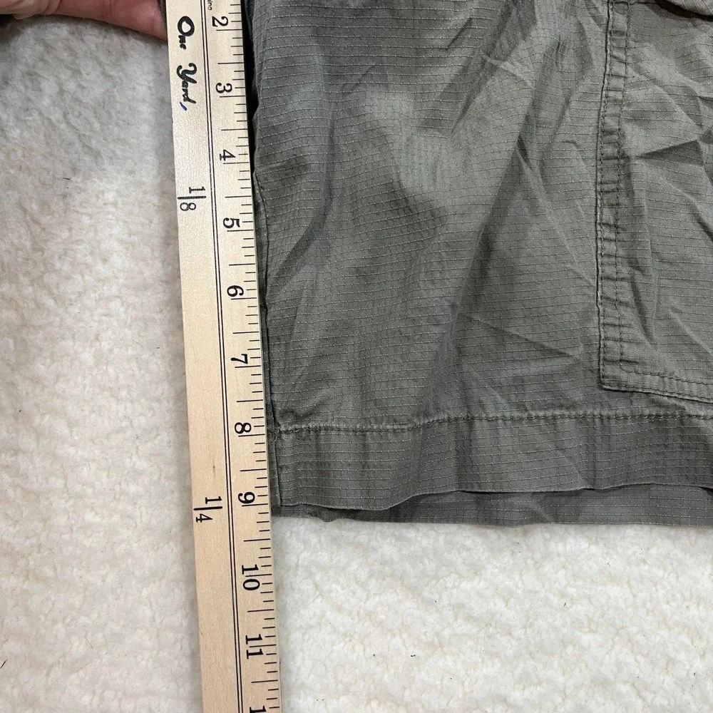 Chaps Cargo Shorts Mens 33 Moss Green Ripstop Cotton Utility Casual Outdoor 7425